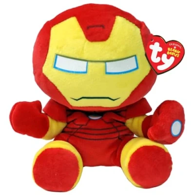 Image of TY Iron Man Marvel Avengers Beanie Babies Regular, Licensed Baby Soft Plush Toy, Collectible Cuddly Stuffed Teddy