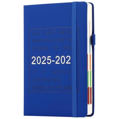 Image of 2025 2026 Diary A5 Page a Day from July to June 2026,Full Year Daily Planner with Colorful Monthly Tabs,Hardcover Academic Inner Pocket,Bookmark (Red)
