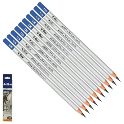 Image of artline Sketching Pencils, 12B Graded, Pack of 10, Professional Artists Drawing Graphite Lead Perfect for Sketch Draw Shade Write Tone Draft
