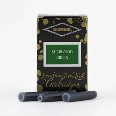Image of Diamine fountain pen ink cartridges (18 PACK) Sherwood Green