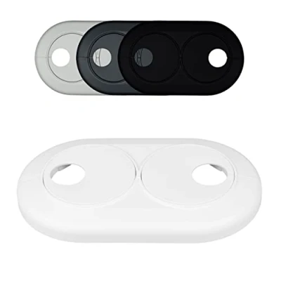 Image of FUX 3X Double Radiator Pipe Covers, Variable spacing, Hole Ø: 18mm, Plastic Collars, Heater Collars (18mm, White RAL 9016)