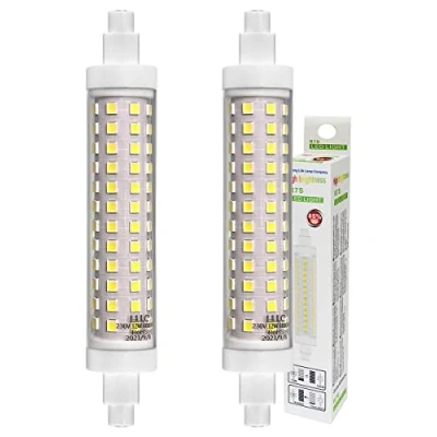 Image of Long Life Lamp Company 2 x R7S 118mm LED Bulb J118 Linear Replacement 12w 6000k for Flood Lights