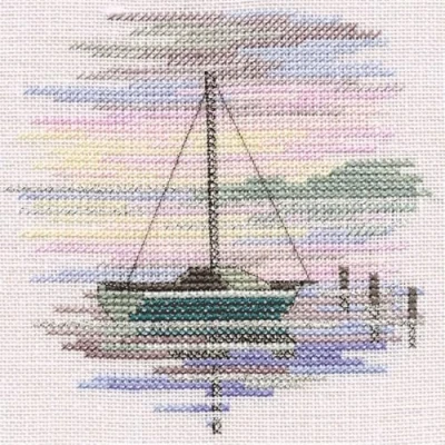 Image of Bothy Threads Cross Stitch Kit Minuets Sailing Boat