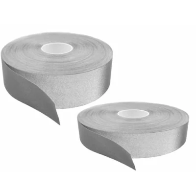 Image of ASVE Sew On Reflective General Use High Hi Vis Viz Visibility Tape (50mm x 25 Metres)