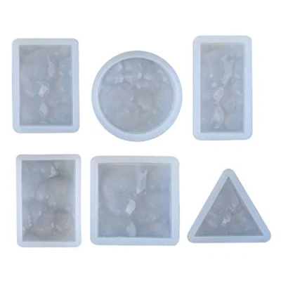 Image of 6Pcs Sea Wave Style Resin Molds Epoxy Water Ripple Pendant Silicone Casting Jewelry Making Tools