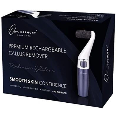 Image of Electric Hard Skin Remover Rechargeable: Own Harmony Professional Pedicure Tools CR1700 Best Electronic Foot File Sander Perfect Pedi for Callus Removal and Dry Cracked Heels Feet Care (USB Cord)