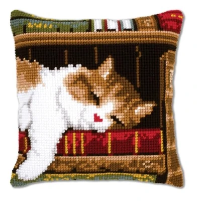 Image of Vervaco Needlepoint KIT CAT SLPNG, Multicolour, One Size