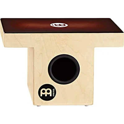 Image of Meinl Percussion Slaptop Cajon Instrument Back Friendly Box Drum with Snare Espresso Burst Playing Surface (TOPCAJ1EB)