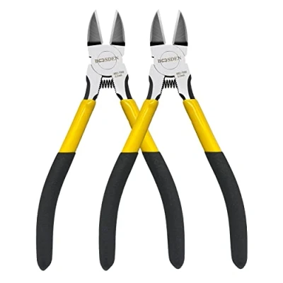 Image of 6.5&quot; Wire Cutters, 2 Pack, BOOSDEN Flush Cutters,Precision Side Cutter,Spring Loaded Cutting Pliers,Small Cutters,Dikes Cutters for Artificial Flowers and Crafting