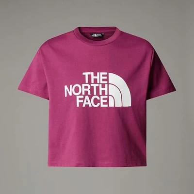 Image of The North Face CROP EASY TEE Unisex Print Tshirt for kids, Size: 14 16y, Cyber berry