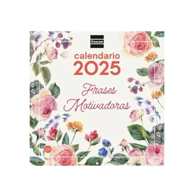 Image of Finocam Calendar Wall Pictures 30x30 to Write 2025 Month View January December (12 months) Motivating phrases Spanish