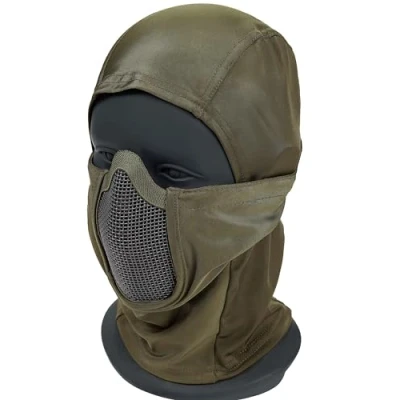 Image of OneTigris Airsoft Balaclava Mesh Mask, Full Face Protection Ninja Style Paintball Mask for CS Hunting Cycling Motorcycle, OD Green