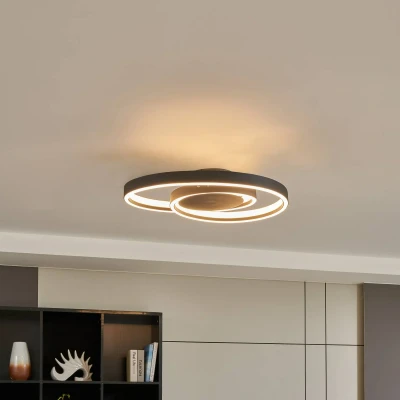Image of Lindby Erlinik LED ceiling light, stepdim, black