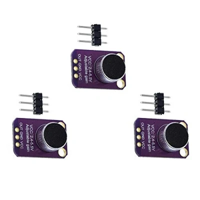 Image of ZkeeShop 3Pcs Electret Microphone Amplifier MAX4466 Module Adjustable Gain Board GY
