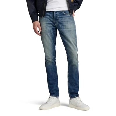 Image of G Star Men&#039;s 3301 Slim Jeans, Blue (worn in erosion 51001 D498 G562), 34W / 34L