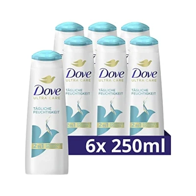 Image of Dove Nutritive Solutions 2in1 shampoo &amp; conditioner for normal to dry hair Daily moisture and conditioner, 6 pack (6 x 250 ml)