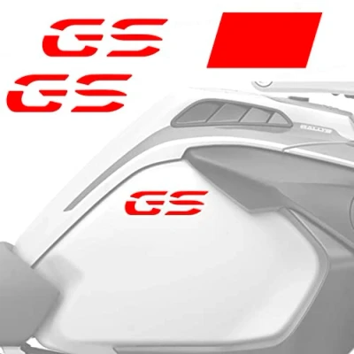 Image of BLACK DOVES GRAPHICS 2pcs Stickers Compatible with Motorrad Tank Sides R 1200 1250 GS Adventure LC (Fluo Red)…