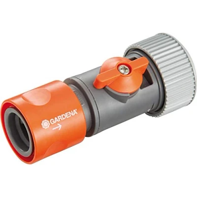 Image of Gardena 0943 50 Hose Connector with Control Valve 19 mm 3/4&quot; Loose, Grey/Orange, 30x20x20 cm
