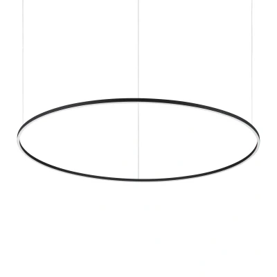 Image of Oracle Slim 150cm DALI Dimmable 4000K Round Integrated LED Pendant Ceiling Light Black