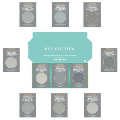 Image of Rust Oleum Kitchen Cupboard Paint in Gloss Finish Dusky Greys Tester Box