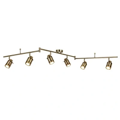 Image of Samson 6 Light Bathroom Ceiling Spotlight Bar Antique Brass IP44, GU10