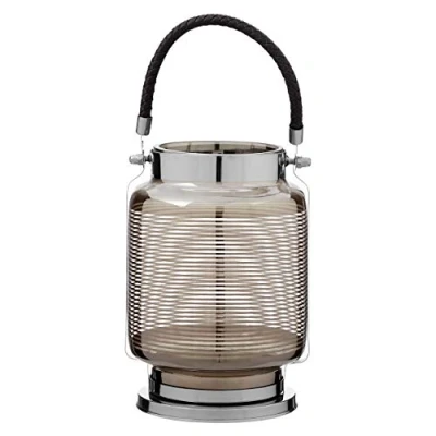 Image of Premier Housewares Lantern, Glass, PU Polyurethane, Stainless Steel, Small