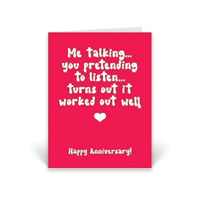 Image of Rib ticklerz Funny Anniversary Cards Me Talking You Pretending To Listen Wife Husband Girlfriend Boyfriend For Her Him Joke Banter Comedy CD303