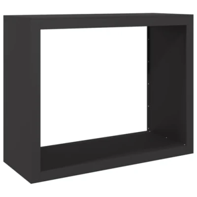 Image of vidaXL Firewood Rack Black Steel Log Holder Store with Ample Storage, Weather Resistant, 100x40x80cm, Essential for Fireplace/Log Burner