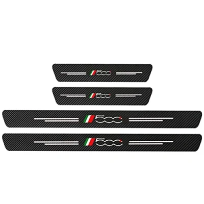 Image of 4 Pcs Car Door Sill Protector, for Fi at 500 500X 500L TIPO PUNTO BRAVO PANDA STILO, Anti Scratch Carbon Fiber Edge Entry Guard Stickers Styling Accessories,