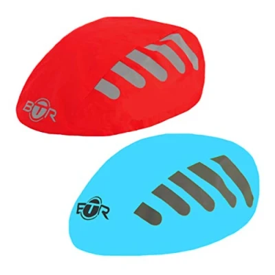 Image of BTR Waterproof Bicycle Helmet Covers x 2. Blue &amp; Red from