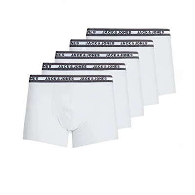 Image of JACK &amp; JONES Jacoliver Trunks, for Men (5Er Pack (5X Weiß), Large)