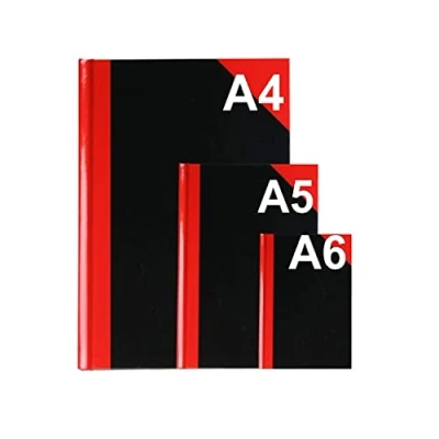 Image of Pack of 3 Size, A4, A5, A6 Hardback Book Bound Style Ruled Lines Notebooks Random Colour Delivery