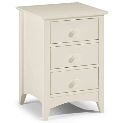 Image of Julian Bowen CAM001/2 CAMEO Bedside, Lacquered Pine &amp; MDF, Stone White