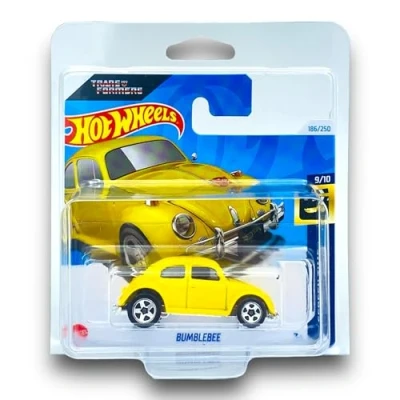 Image of Hot Wheels Bumblebee (Yellow) 9/10 HW Screen Time 2024 186/250 (Short Card) includes a KLAS Car Keeper Protector Case HTB35