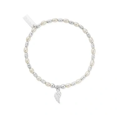 Image of ChloBo Silver Forever + Always Pearl Wing Bracelet