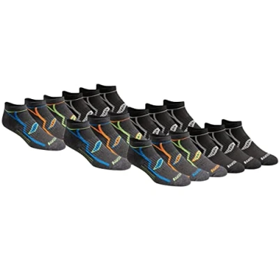Image of Saucony Men&#039;s Rundry Bolt Performance No Show Socks, Available in M XXL (6, 12, Running, Grey (18 Pairs), Large (Pack of 18)