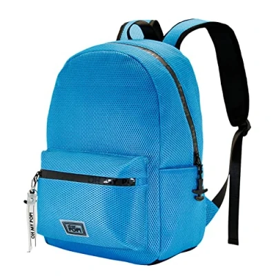 Image of Oh My Pop! Cyan Neon Mesh Backpack, Blue