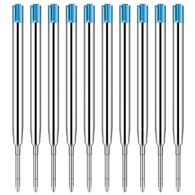 Image of 10 Pieces Pen Refills,Ballpoint Refills,Replaceable Refill Compatible with Smooth Writing for School and Office Supplies,Diameter 1 mm,Medium Size 0.7 Nib, 9.9cm Long(Blue)