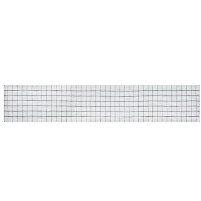 Image of Mikasa Cotton and Linen Table Runner, White Dining Runner with Check Pattern, 230 x 33cm Natural for Rustic Dining, Machine Washable
