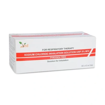 Image of VED Hypertonic Inhalation Saline Solution,3% Sodium Chloride (NaCl), 50 X 4.0 ml Unit Dose Vials for Adult &amp; Child