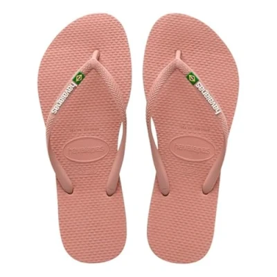 Image of Havaianas Women Slim Brasil Logo, Crocus Rose, 7.5/8