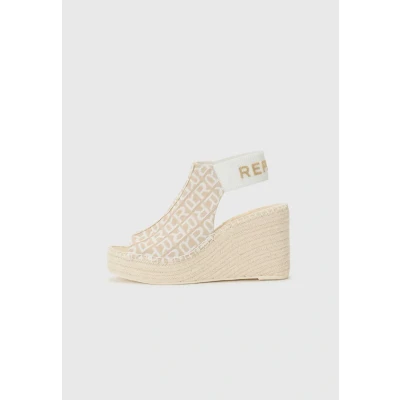Image of Replay JESS TYNE Platform sandals, Women&#039;s, Size: 400, Beige/white shoes