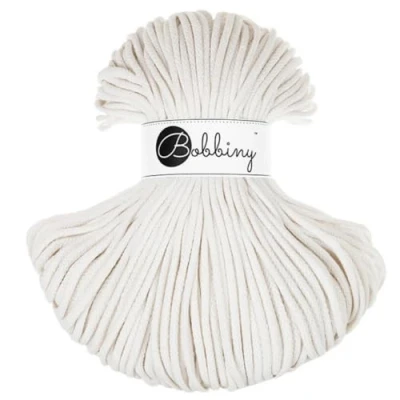 Image of Bobbiny Premium 5mm Braided Macrame Cord (Off White) 100m