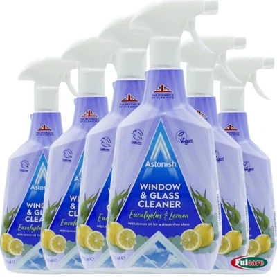 Image of 12 x Astonish Natural Window &amp; Glass Vinegar Based Trigger Spray Cleaner 750ML