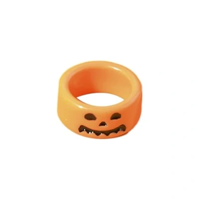 Image of xbiez 2023 Bat Specter Pumpkin Rings Women Fashion Plastic Wedding Finger Accessories Exaggerated Halloween Jewelry