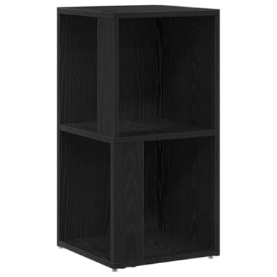 Image of vidaXL modern corner cabinet black oak 33x67 cm engineered wood living room/bedroom/office storage unit