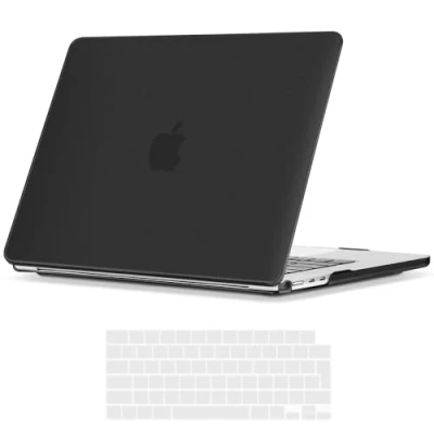 Image of iNeseon Case Compatible with 2023 2024 MacBook Air 15 inch M3 A3114 M2 A2941, Plastic Slim Hard Shell Cover + Keyboard for 15, Original Matte Black