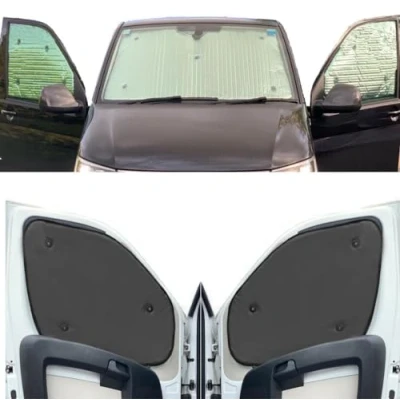 Image of Window Blind Kit Compatible With Iveco Daily (Years 2014 Date) (Front Set) Backing Colour in Charcoal, Reversible