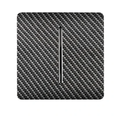 Image of Trendi Switch 1 Gang Retractive Home Automation in Carbon Fibre