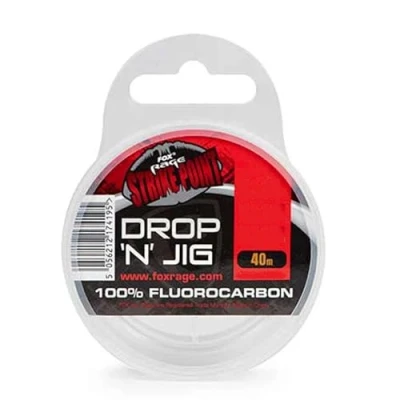 Image of Fox Rage Strike Point Drop N Jig Fluro 40 m Fluorocarbon Cord Diameter / Load Capacity: 0.40 mm 21.38 lb